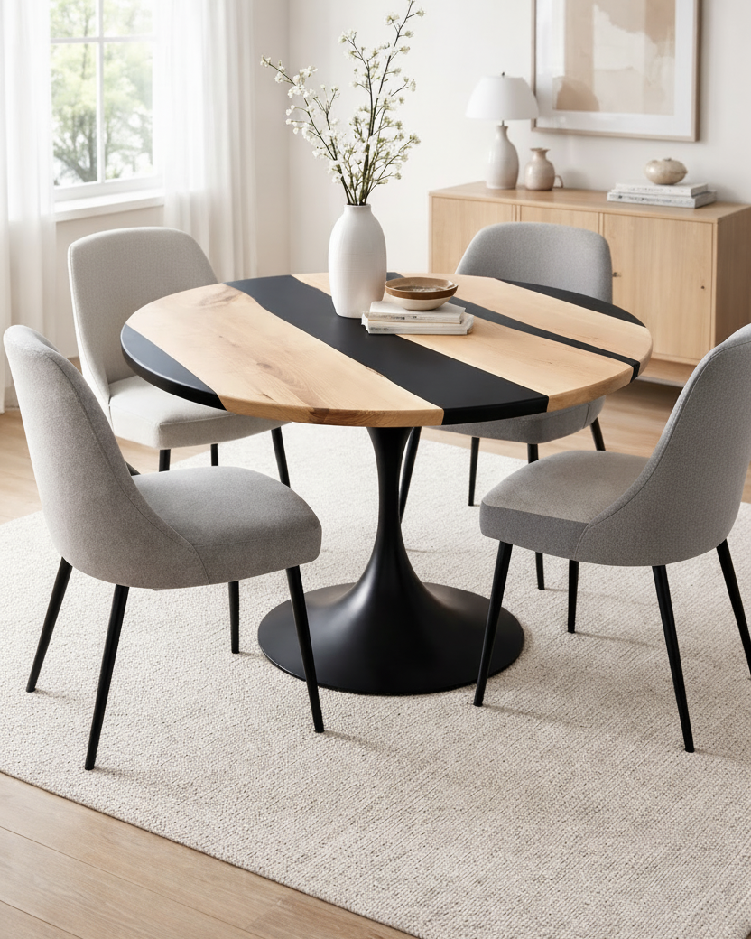 Aava Pyöreä Ruokapöytä