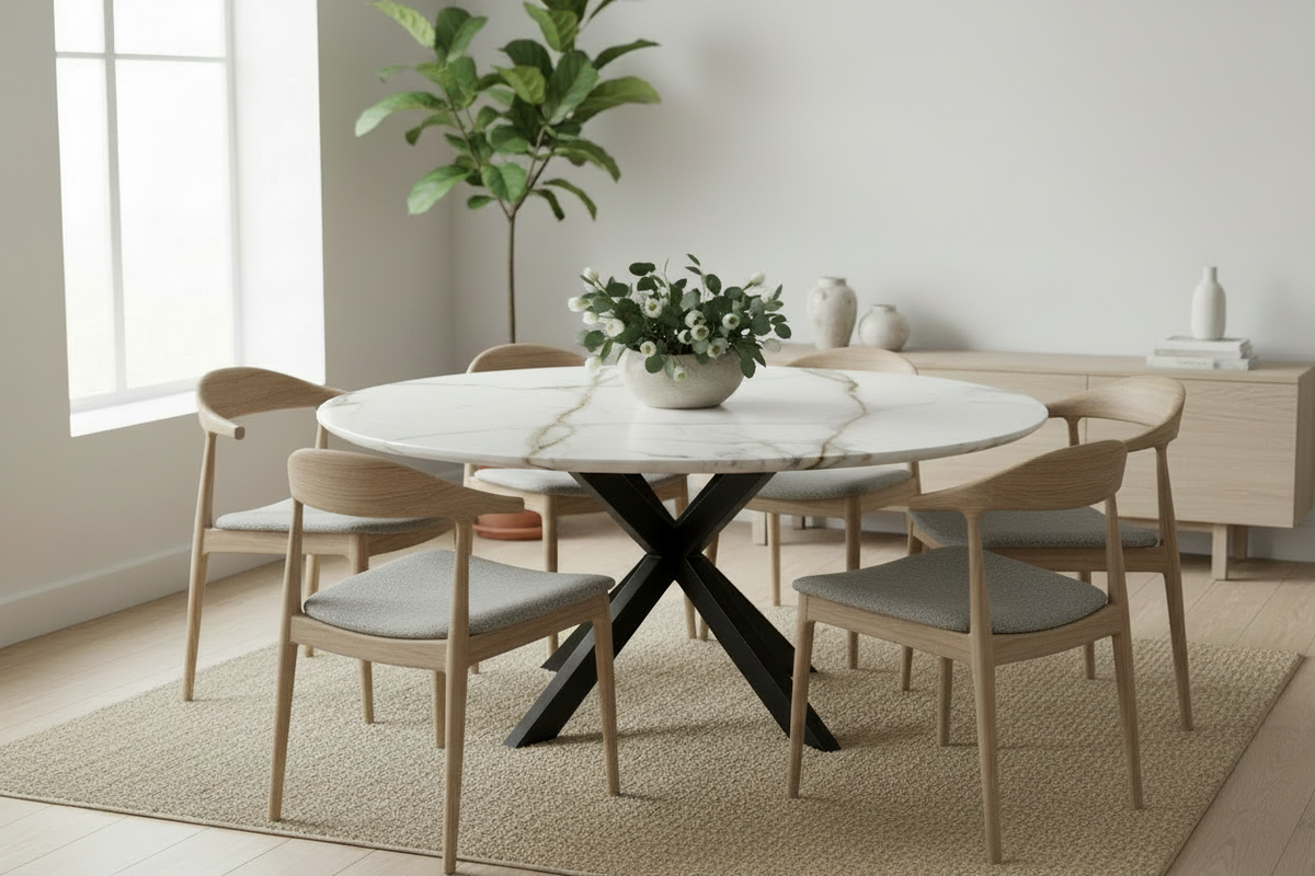 Marble top with X-legs